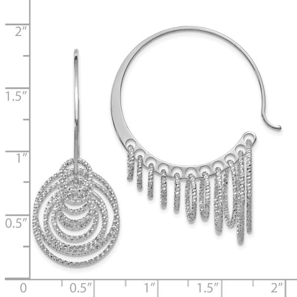 Leslie's Sterling Silver Polished and Laser-cut Hoop Earrings - Image 4