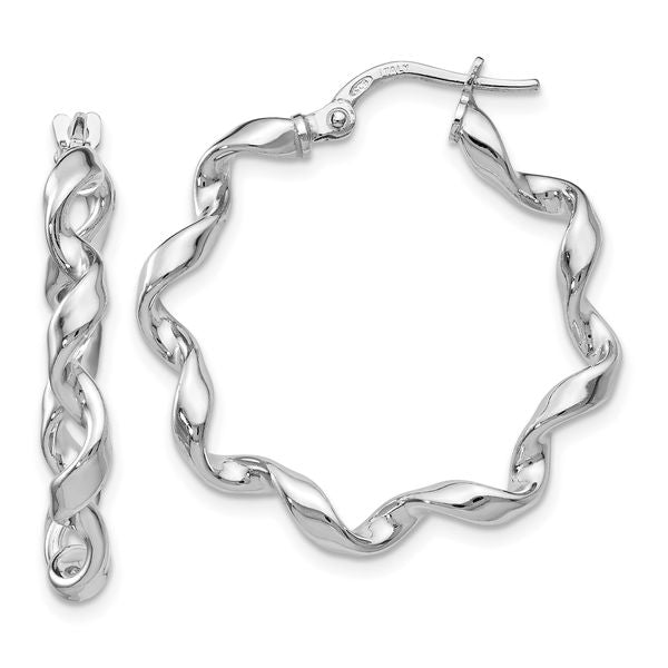 Leslie's Sterling Silver Polished Twisted Hoop Earrings