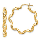 Leslie's Sterling Silver Gold-Tone Polished Twisted Hoop Earrings