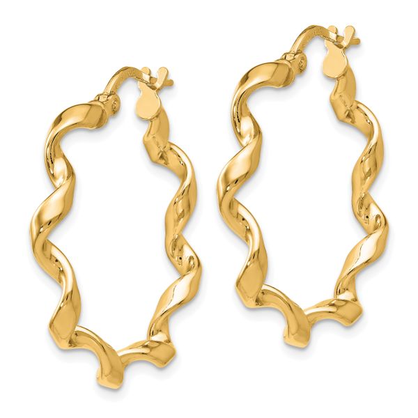 Leslie's Sterling Silver Gold-Tone Polished Twisted Hoop Earrings - Image 2