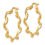 Leslie's Sterling Silver Gold-Tone Polished Twisted Hoop Earrings - Image 2