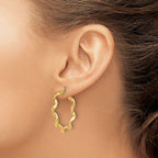 Leslie's Sterling Silver Gold-Tone Polished Twisted Hoop Earrings - Image 3