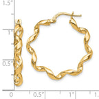 Leslie's Sterling Silver Gold-Tone Polished Twisted Hoop Earrings - Image 4