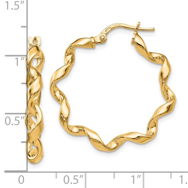 Leslie's Sterling Silver Gold-Tone Polished Twisted Hoop Earrings - Image 4
