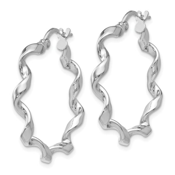 Leslie's Sterling Silver Polished Twisted Hoop Earrings - Image 2
