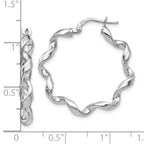 Leslie's Sterling Silver Polished Twisted Hoop Earrings - Image 4