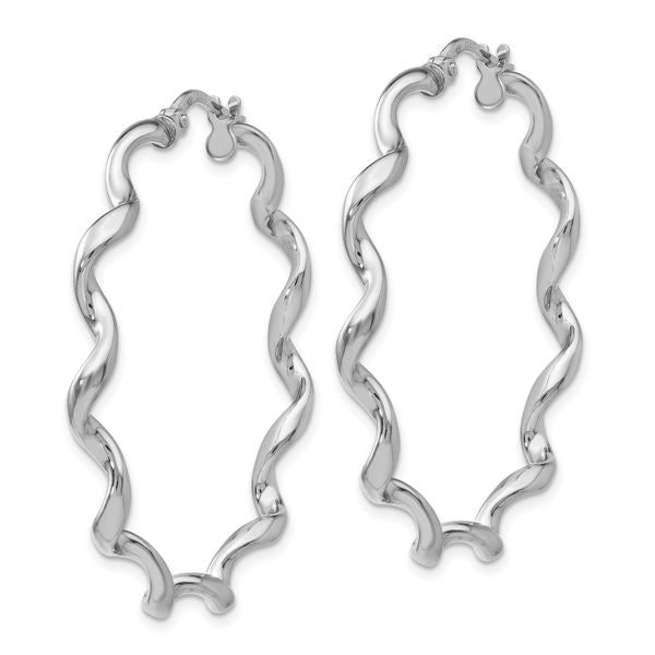 Leslie's Sterling Silver Polished Twisted Hoop Earrings - Image 2