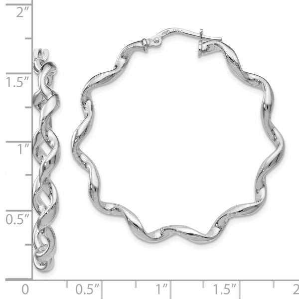 Leslie's Sterling Silver Polished Twisted Hoop Earrings - Image 4