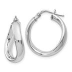 Leslie's Sterling Silver Polished Twisted Hoop Earrings