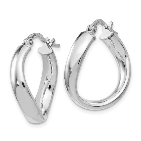 Leslie's Sterling Silver Polished Twisted Hoop Earrings - Image 2