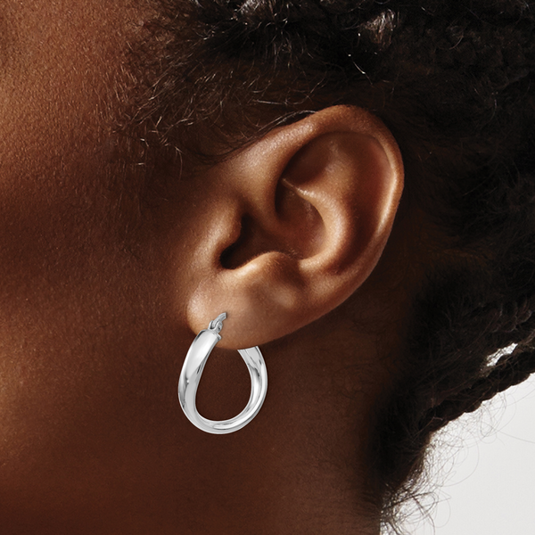 Leslie's Sterling Silver Polished Twisted Hoop Earrings - Image 3