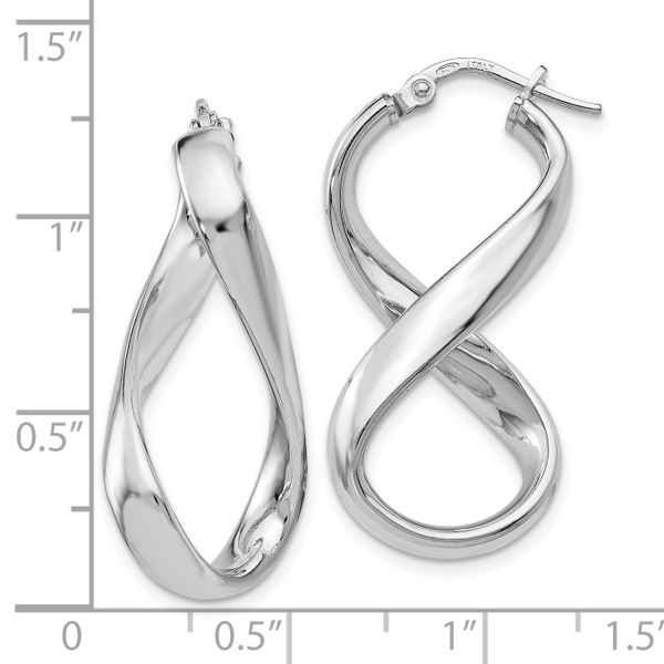 Leslie's Sterling Silver Polished Twisted Hoop Earrings - Image 4