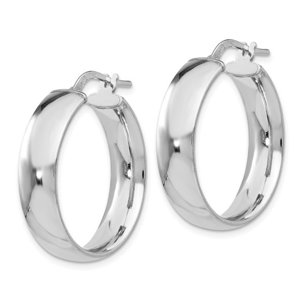 Leslie's Sterling Silver Polished Hinged Hoop Earrings - Image 2