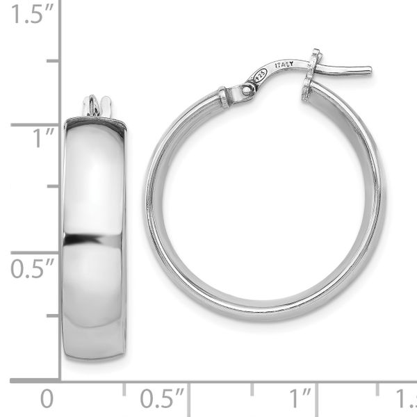 Leslie's Sterling Silver Polished Hinged Hoop Earrings - Image 4