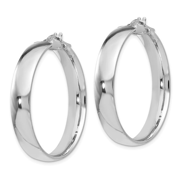 Leslie's Sterling Silver Polished Hinged Hoop Earrings - Image 2