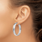 Leslie's Sterling Silver Polished Hinged Hoop Earrings - Image 3