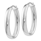 Leslie's Sterling Silver Polished Oval Hinged Hoop Earrings - Image 2