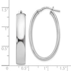 Leslie's Sterling Silver Polished Oval Hinged Hoop Earrings - Image 4