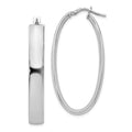 Leslie's Sterling Silver Polished Oval Hinged Hoop Earrings