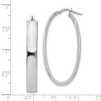 Leslie's Sterling Silver Polished Oval Hinged Hoop Earrings - Image 4