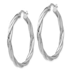 Leslie's Sterling Silver Polished Twisted Hinged Hoop Earrings - Image 2