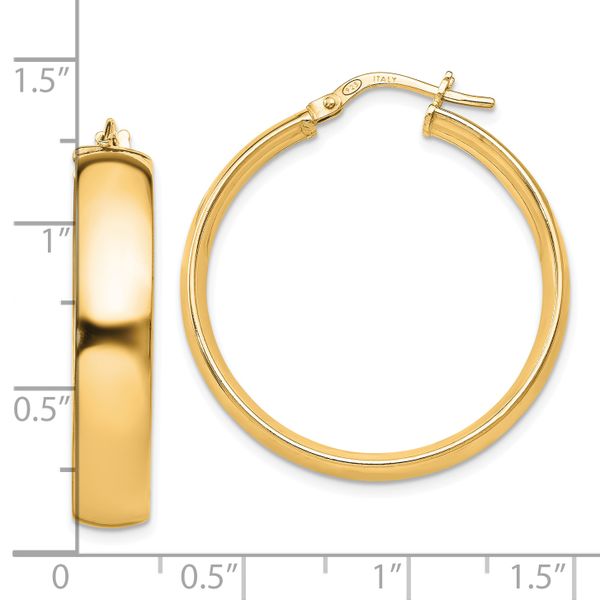 Leslie's Sterling Silver Gold-Tone Polished Hinged Hoop Earrings - Image 4