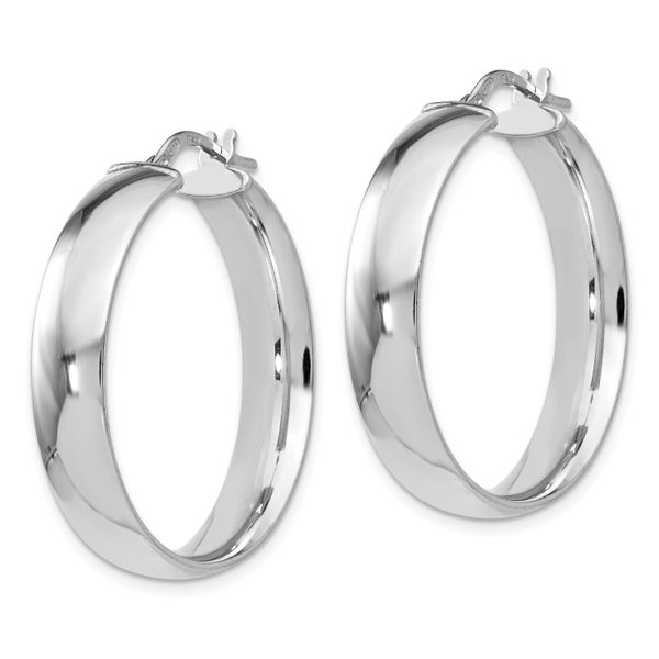 Leslie's Sterling Silver Polished Hinged Hoop Earrings - Image 2