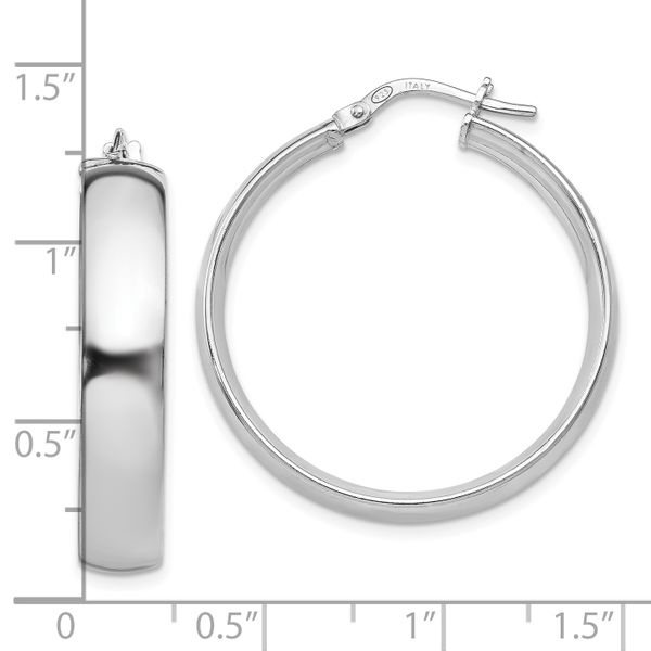 Leslie's Sterling Silver Polished Hinged Hoop Earrings - Image 4