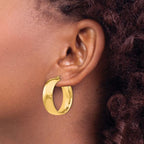 Leslie's Sterling Silver Gold-Tone Polished Hoop Earrings - Image 3