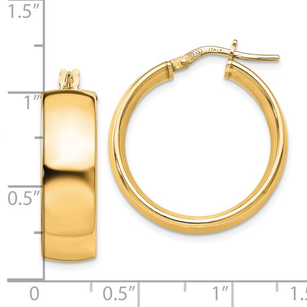 Leslie's Sterling Silver Gold-Tone Polished Hoop Earrings - Image 4