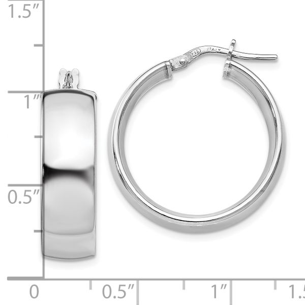 Leslie's Sterling Silver Polished Hinged Hoop Earrings - Image 4