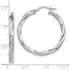 Leslie's Sterling Silver Polished Twisted Hinged Hoop Earrings - Image 4