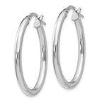 Leslie's Sterling Silver Polished Oval Hinged Hoop Earrings - Image 2