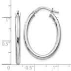 Leslie's Sterling Silver Polished Oval Hinged Hoop Earrings - Image 4