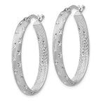 Leslie's Sterling Silver Rhodium In/Out D/C Oval Earrings - Image 2