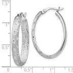 Leslie's Sterling Silver Rhodium In/Out D/C Oval Earrings - Image 4