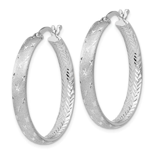 Leslie's Sterling Silver Rhodium In/Out D/C Earrings - Image 2