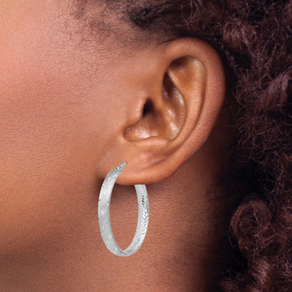 Leslie's Sterling Silver Rhodium In/Out D/C Earrings - Image 3