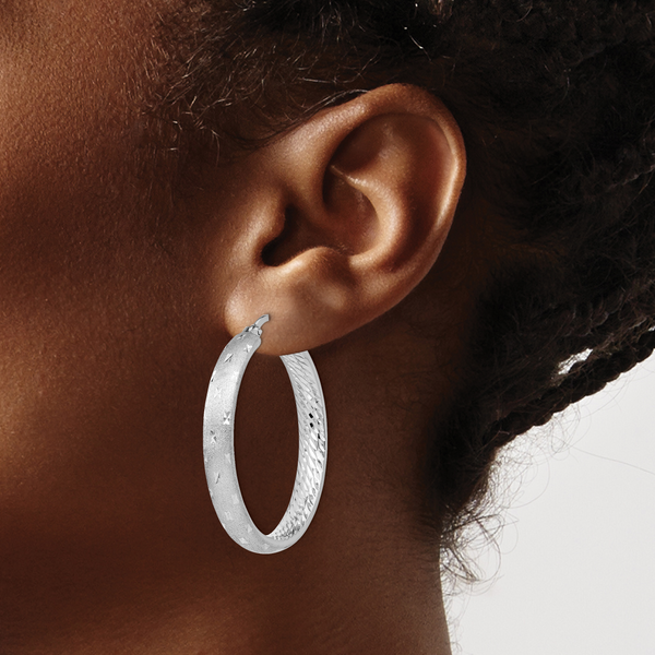 Leslie's Sterling Silver Rhodium In/Out D/C Earrings - Image 3