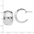Leslie's Sterling Silver Polished Hammered Post Earrings - Image 4