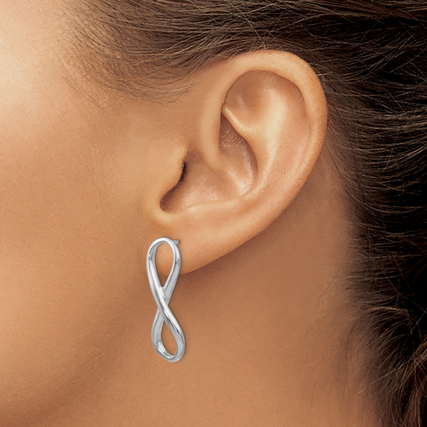 Leslie's Sterling Silver Polished Infinity Symbol Post Earrings - Image 3
