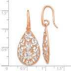 Leslie's Sterling Silver Rose Gold-toned Polished Textured Earrings - Image 4