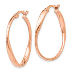 Leslie's Sterling Silver Rose Gold-plated Polished Hoop Earrings - Image 2