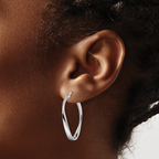 Leslie's Sterling Silver Polished Hoop Earrings - Image 3