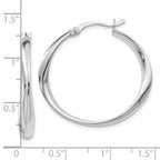 Leslie's Sterling Silver Polished Hoop Earrings - Image 4