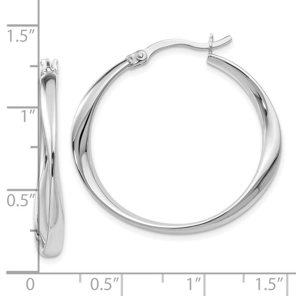 Leslie's Sterling Silver Polished Hoop Earrings - Image 4
