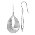 Leslie's Sterling Silver Polished and Textured Dangle Earrings