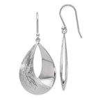 Leslie's Sterling Silver Polished and Textured Dangle Earrings