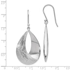 Leslie's Sterling Silver Polished and Textured Dangle Earrings - Image 4