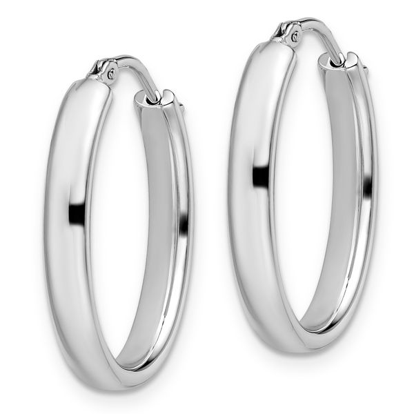 Leslie's Sterling Silver Polished Oval Hoop Earrings - Image 2